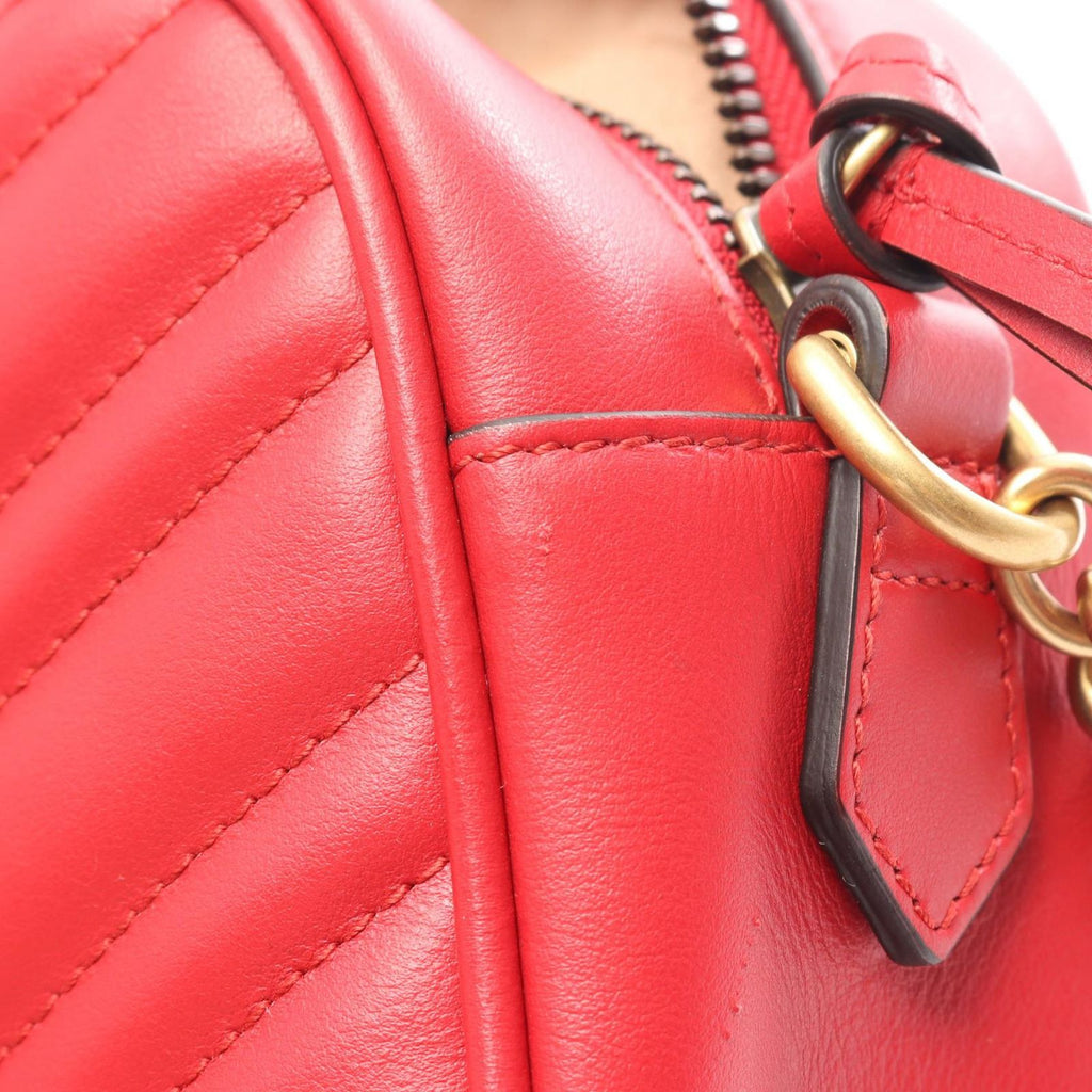 Gucci Shoulder Bag GG Marmont Red Leather — view 5