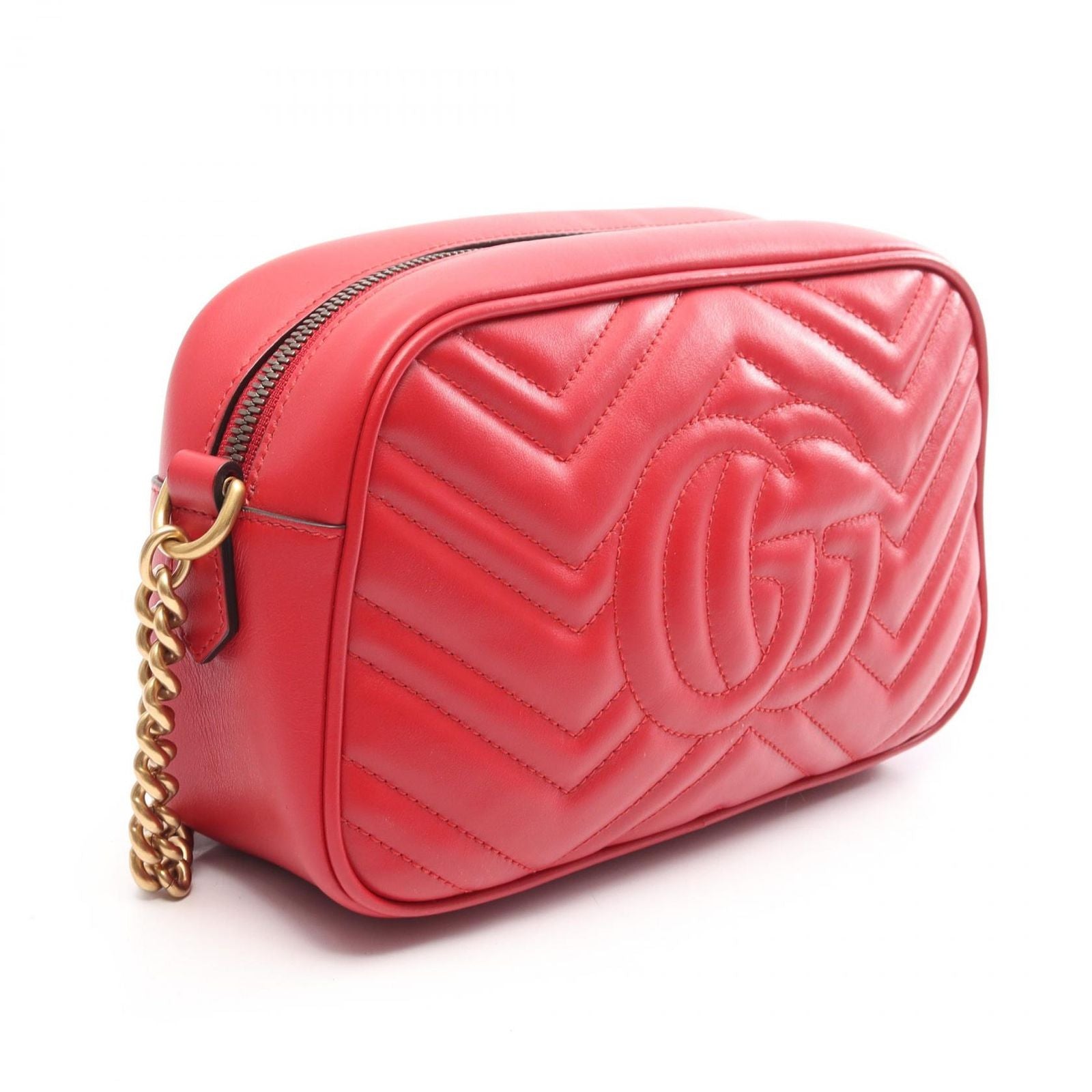 Gucci Shoulder Bag GG Marmont Red Leather — view 2