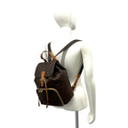 Celine Vintage Macadam Blason Pattern Leather Backpack Brown — view 2