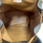 Celine Vintage Macadam Blason Pattern Leather Backpack Brown — view 9