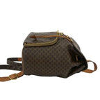 Celine Vintage Macadam Blason Pattern Leather Backpack Brown — view 6