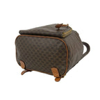 Celine Vintage Macadam Blason Pattern Leather Backpack Brown — view 8
