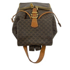 Celine Vintage Macadam Blason Pattern Leather Backpack Brown — view 4