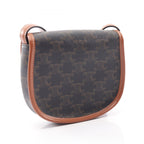 Celine Shoulder Bag Triomphe Mini Besace Brown Black Canvas Leather — view 2