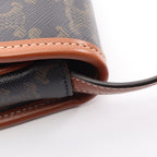 Celine Shoulder Bag Triomphe Mini Besace Brown Black Canvas Leather — view 5