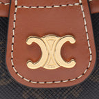 Celine Shoulder Bag Triomphe Mini Besace Brown Black Canvas Leather — view 4