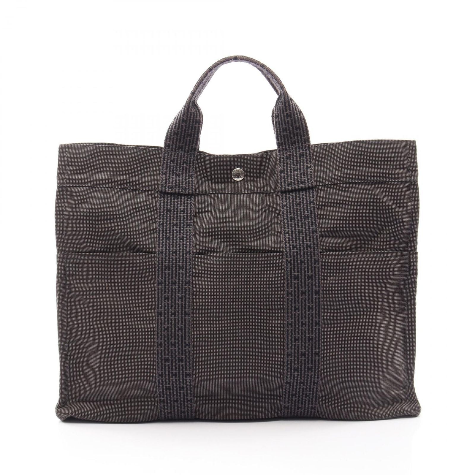 Hermes Tote Her Line MM Gray Canvas