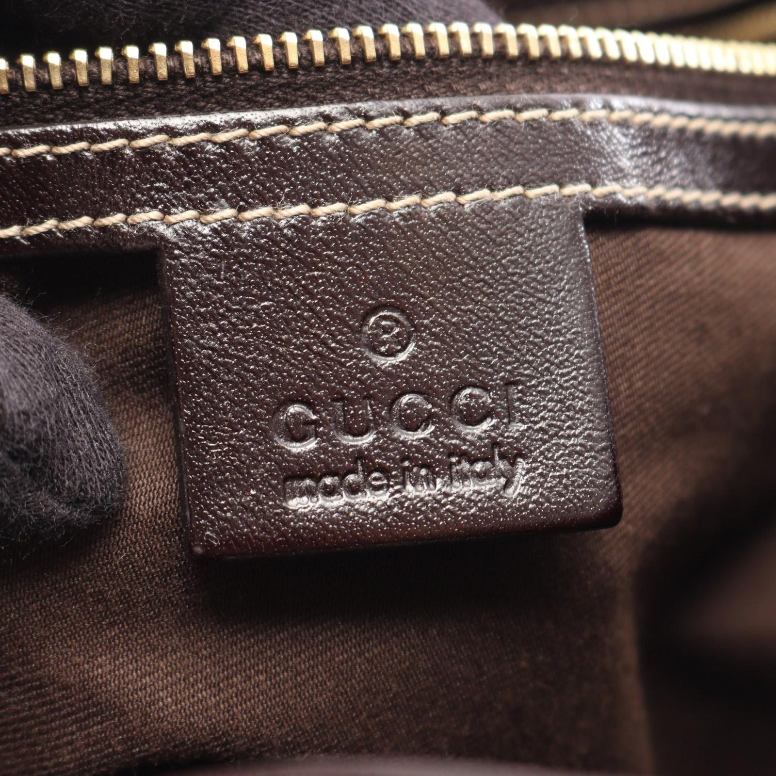 Gucci Shoulder Bag GG Canvas Beige Dark Brown Horsebit Mesh Handle — view 4