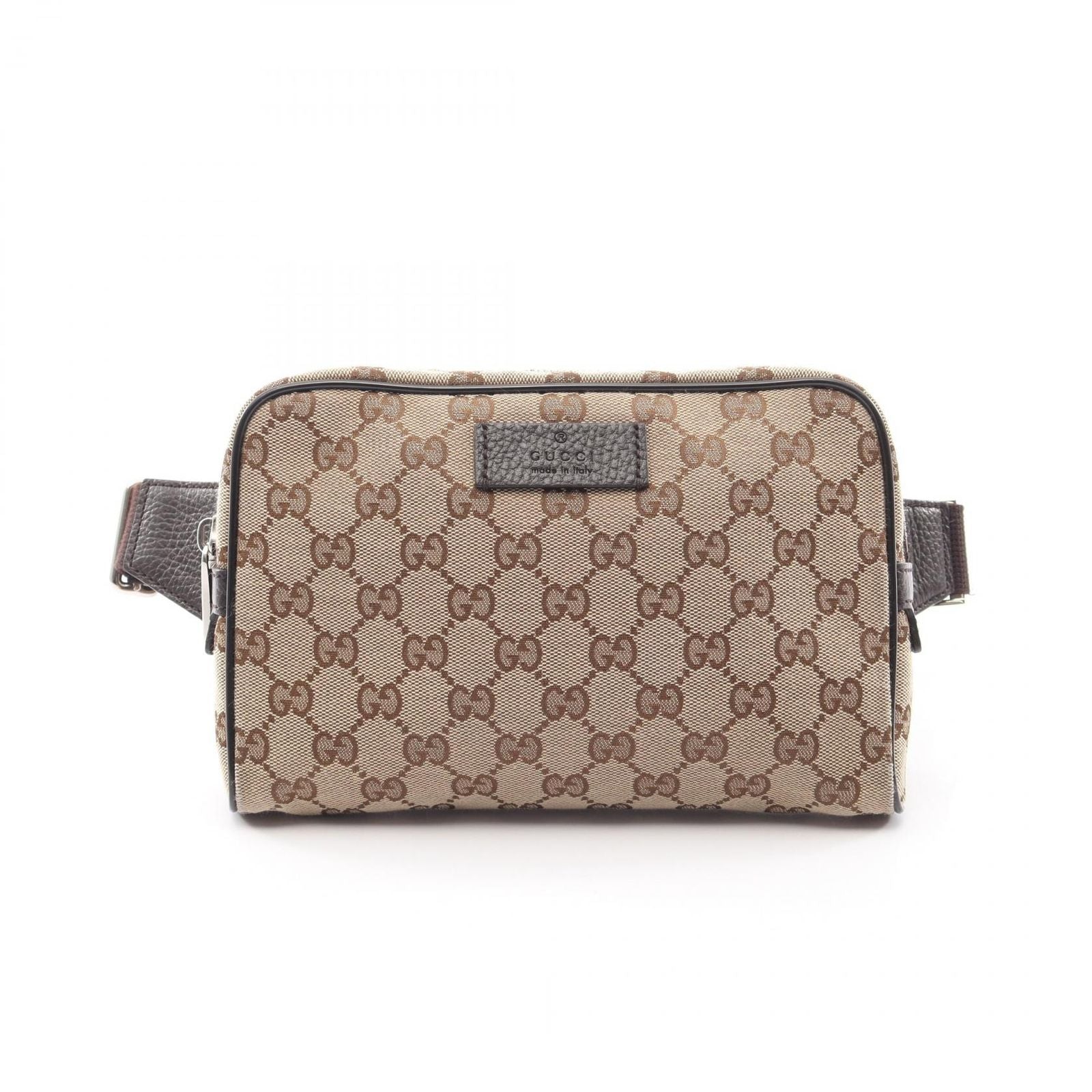 Gucci Waist Bag GG Canvas Beige Dark Brown