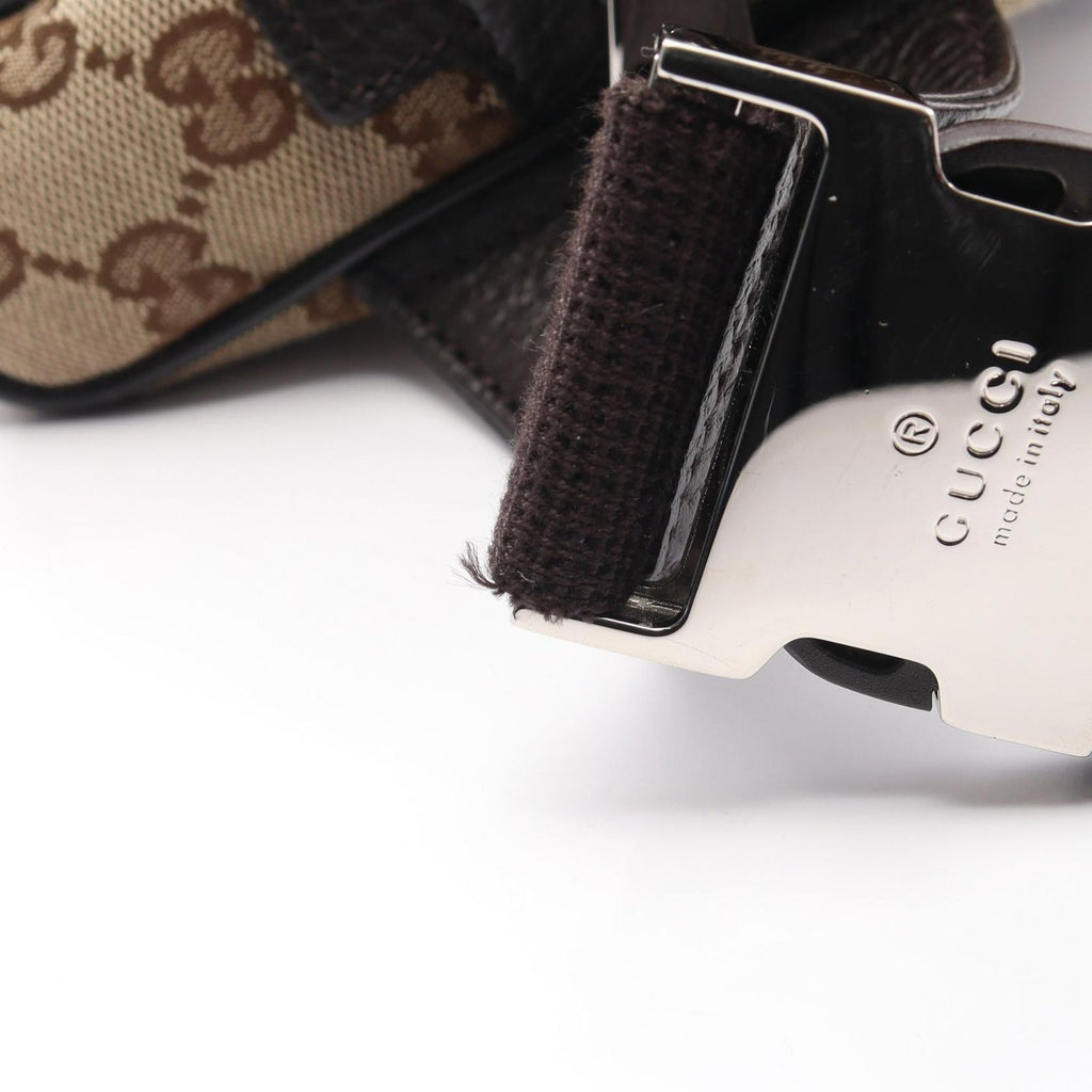 Gucci Waist Bag GG Canvas Beige Dark Brown — view 9
