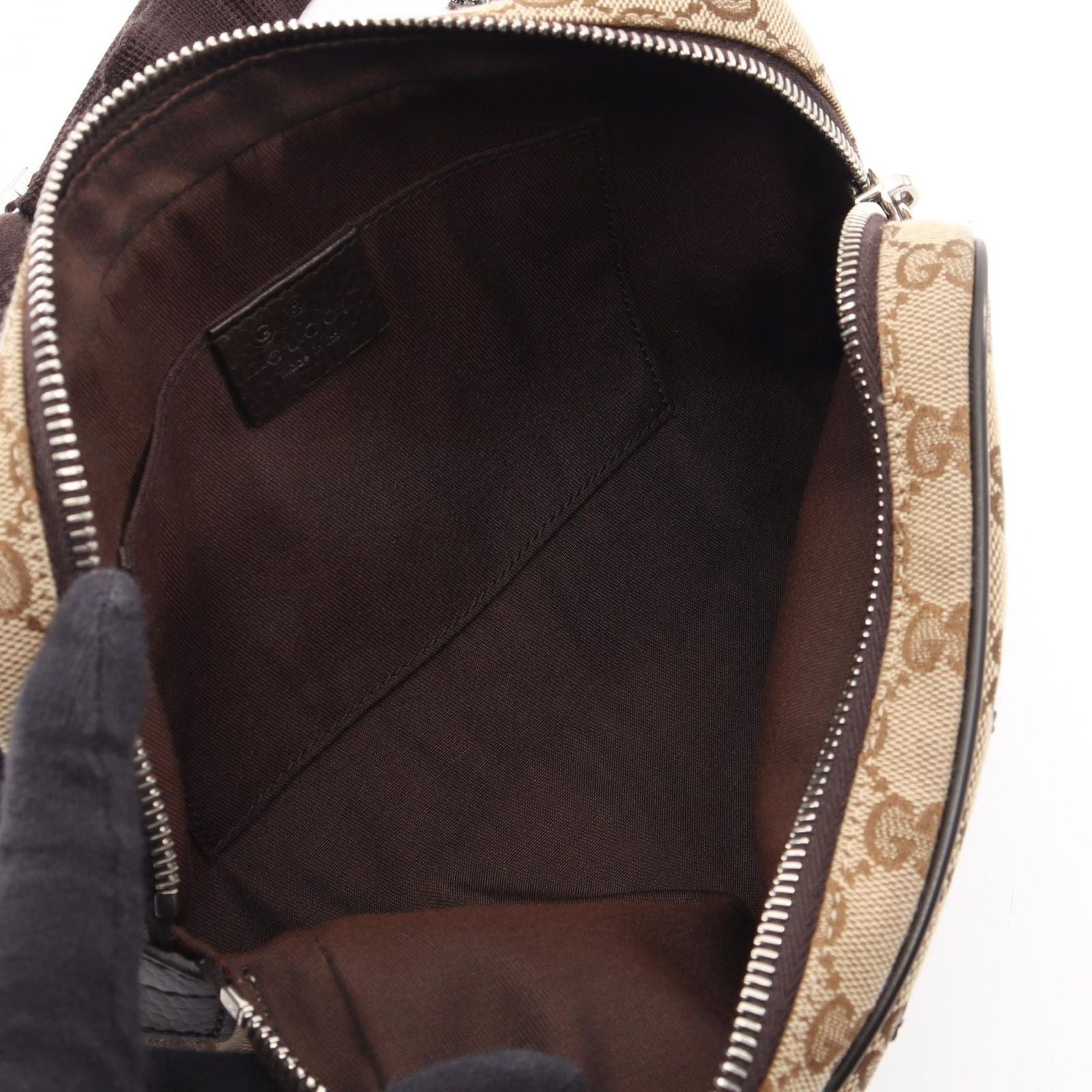 Gucci Waist Bag GG Canvas Beige Dark Brown — view 3