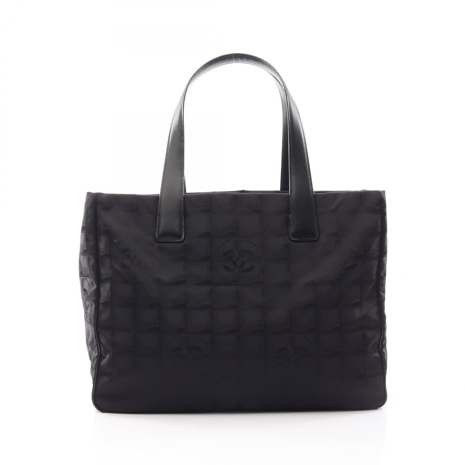 Chanel Tote New Travel Line MM Black Leather MM