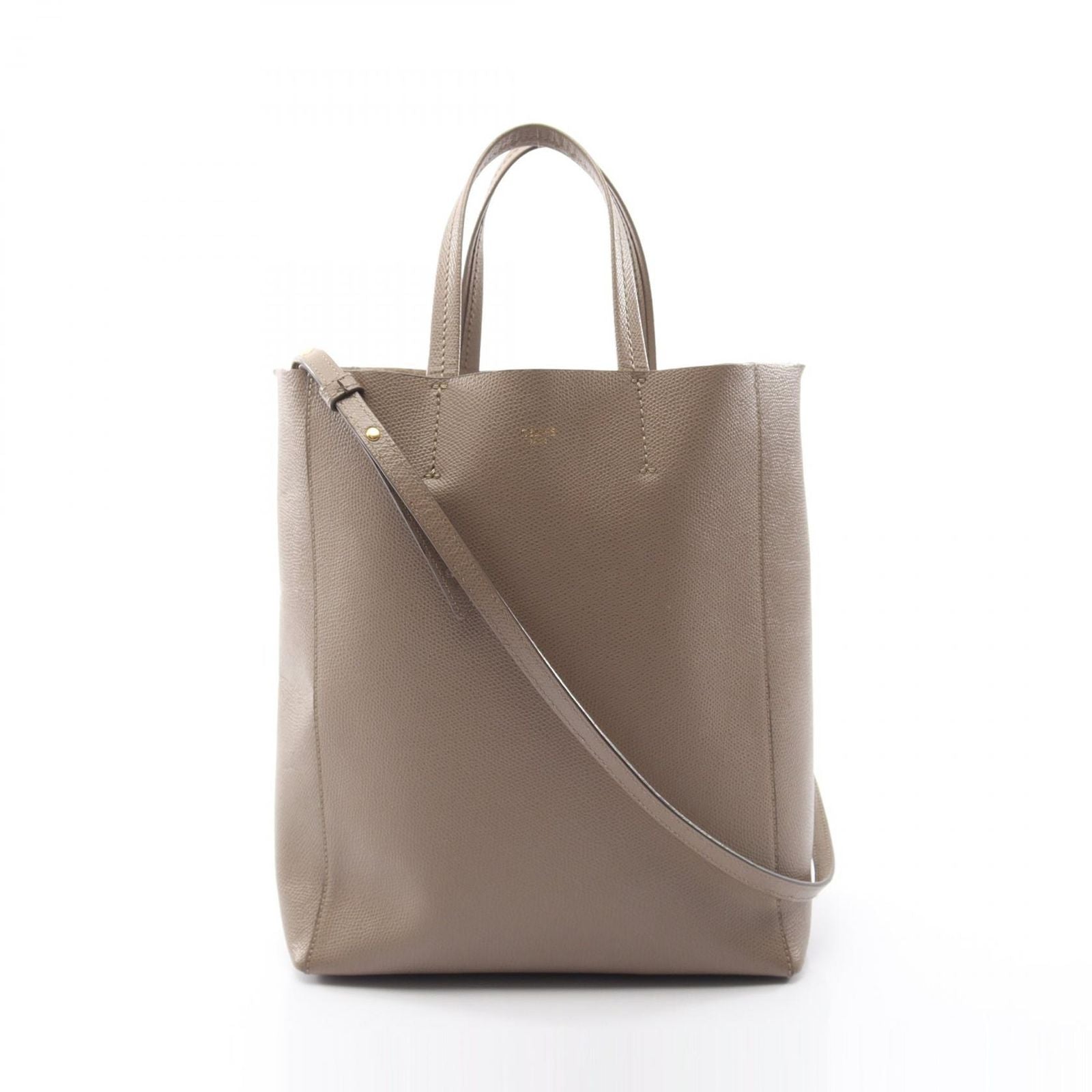 Celine Tote Vertical Small Cover 2-Way Gray Leather