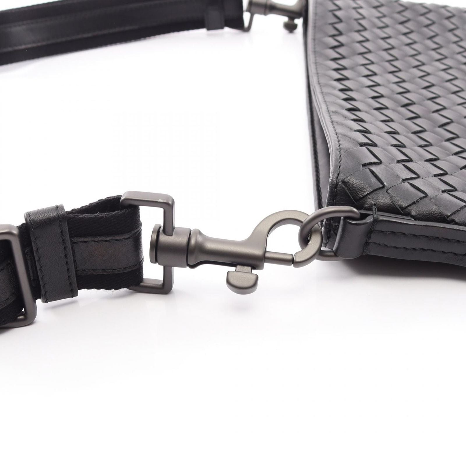 Bottega Veneta Shoulder Bag Intrecciato Black Leather — view 7