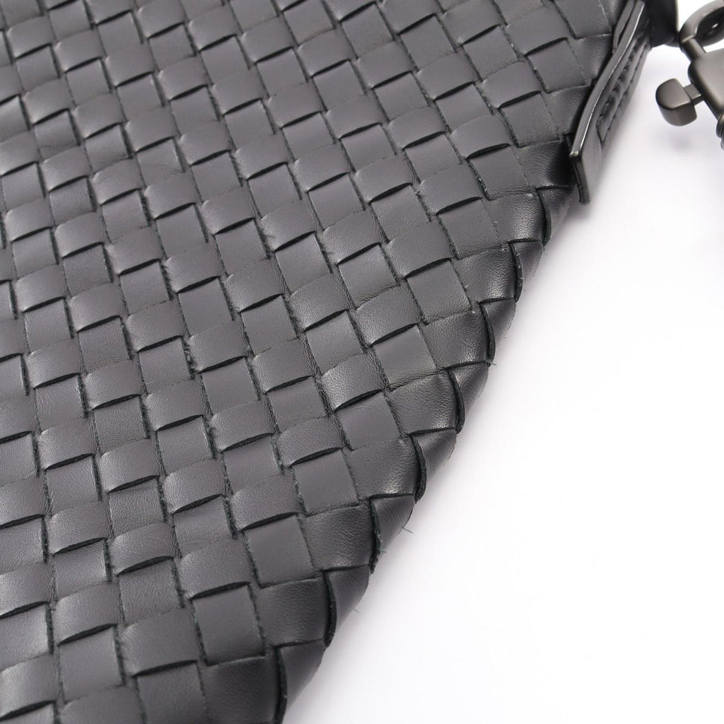Bottega Veneta Shoulder Bag Intrecciato Black Leather — view 8