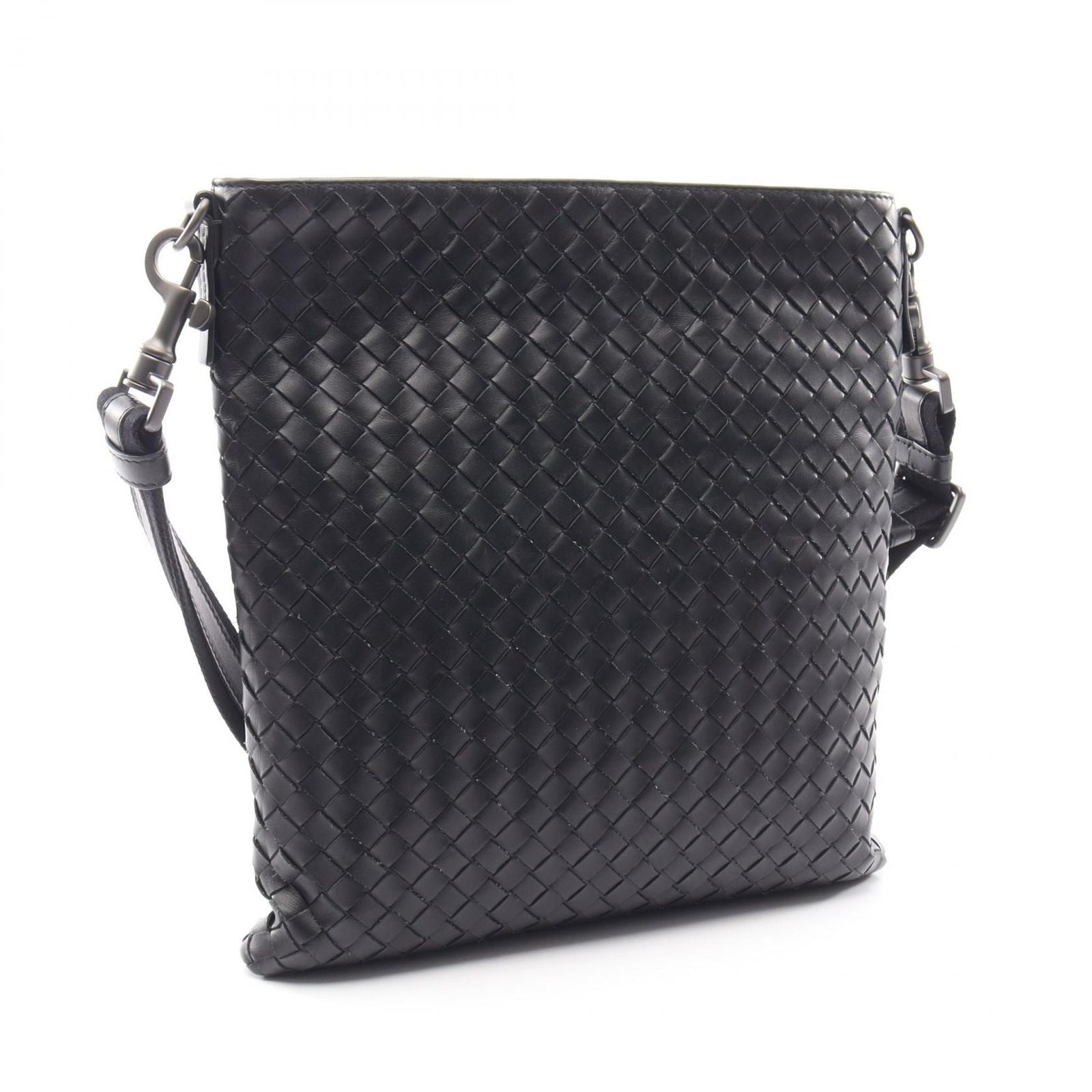 Bottega Veneta Shoulder Bag Intrecciato Black Leather — view 2
