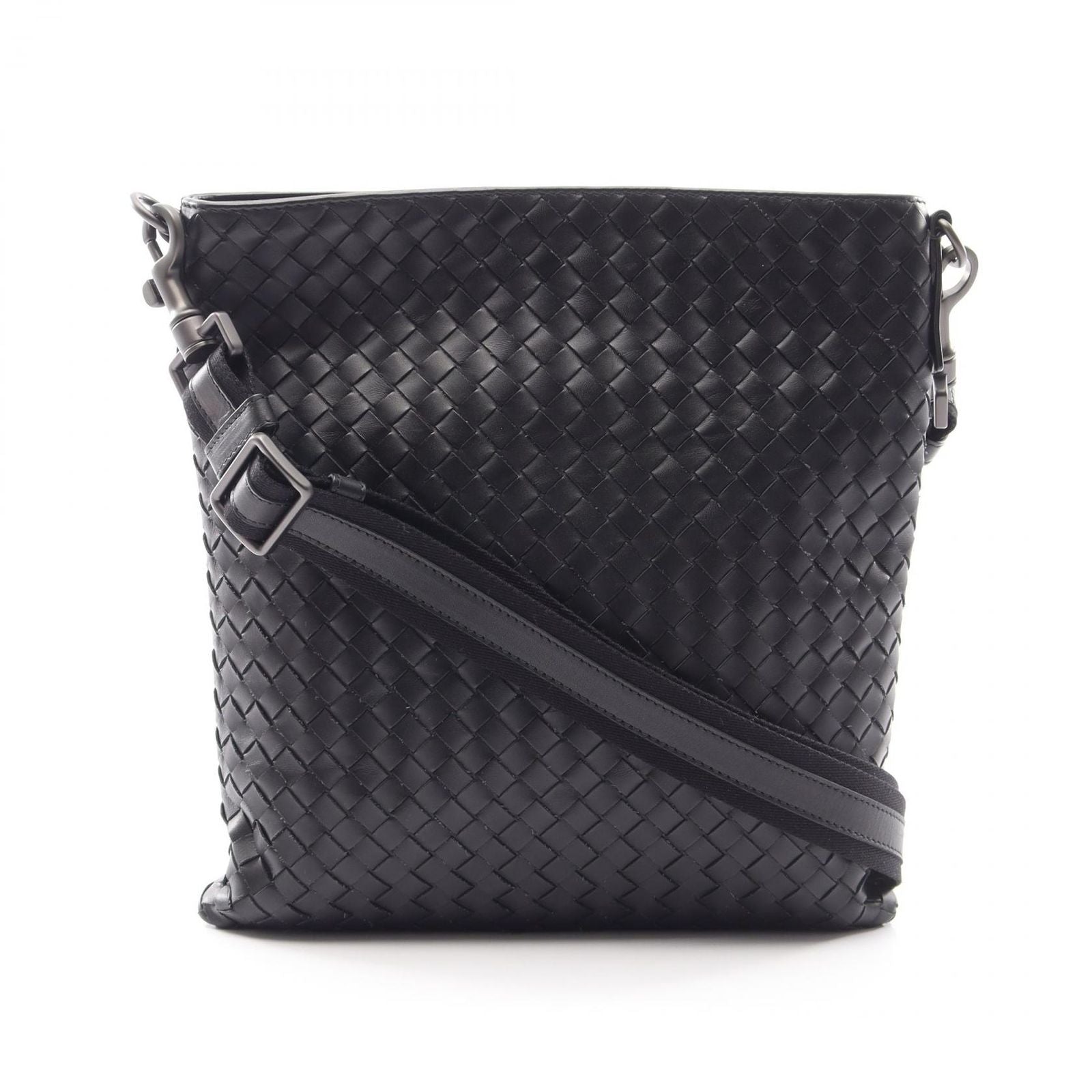 Bottega Veneta Shoulder Bag Intrecciato Black Leather