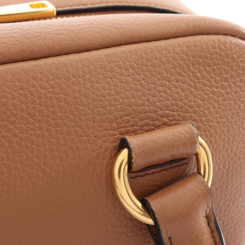 Prada Handbag Vitello Phenix 2-Way Camel Leather Triangle Logo Top Handle — view 6