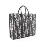 Dior Tote Maxi Oblique East West 2-Way Navy Ivory Black Canvas Leather — view 2