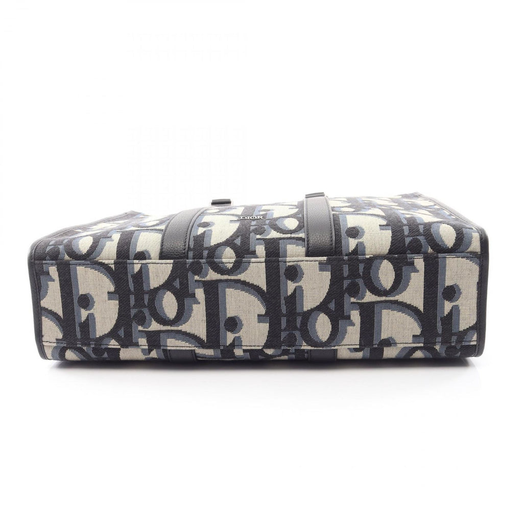 Dior Tote Maxi Oblique East West 2-Way Navy Ivory Black Canvas Leather — view 5