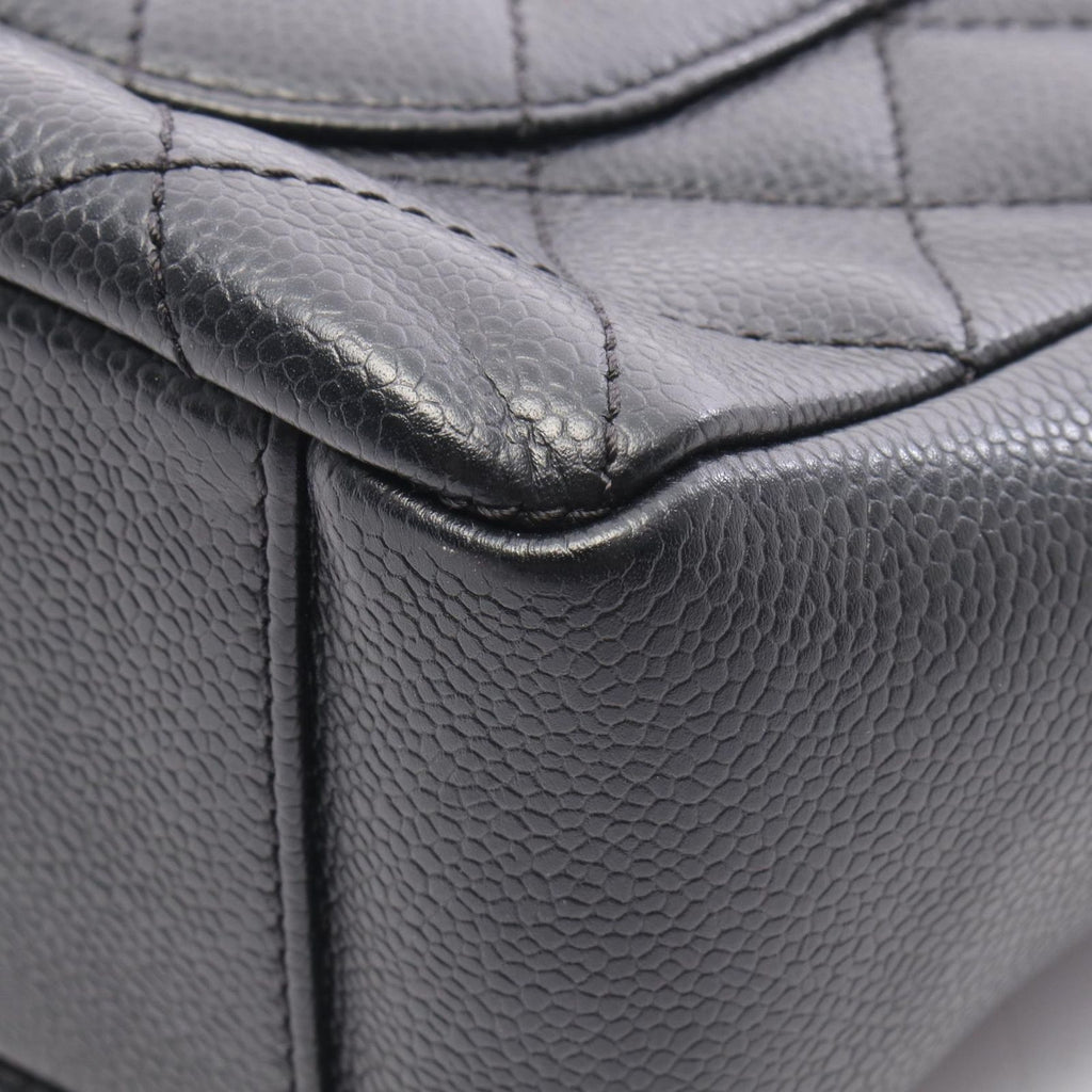 Chanel Tote Quilted Petite Shopping PST Black Caviar Leather Chain — view 7