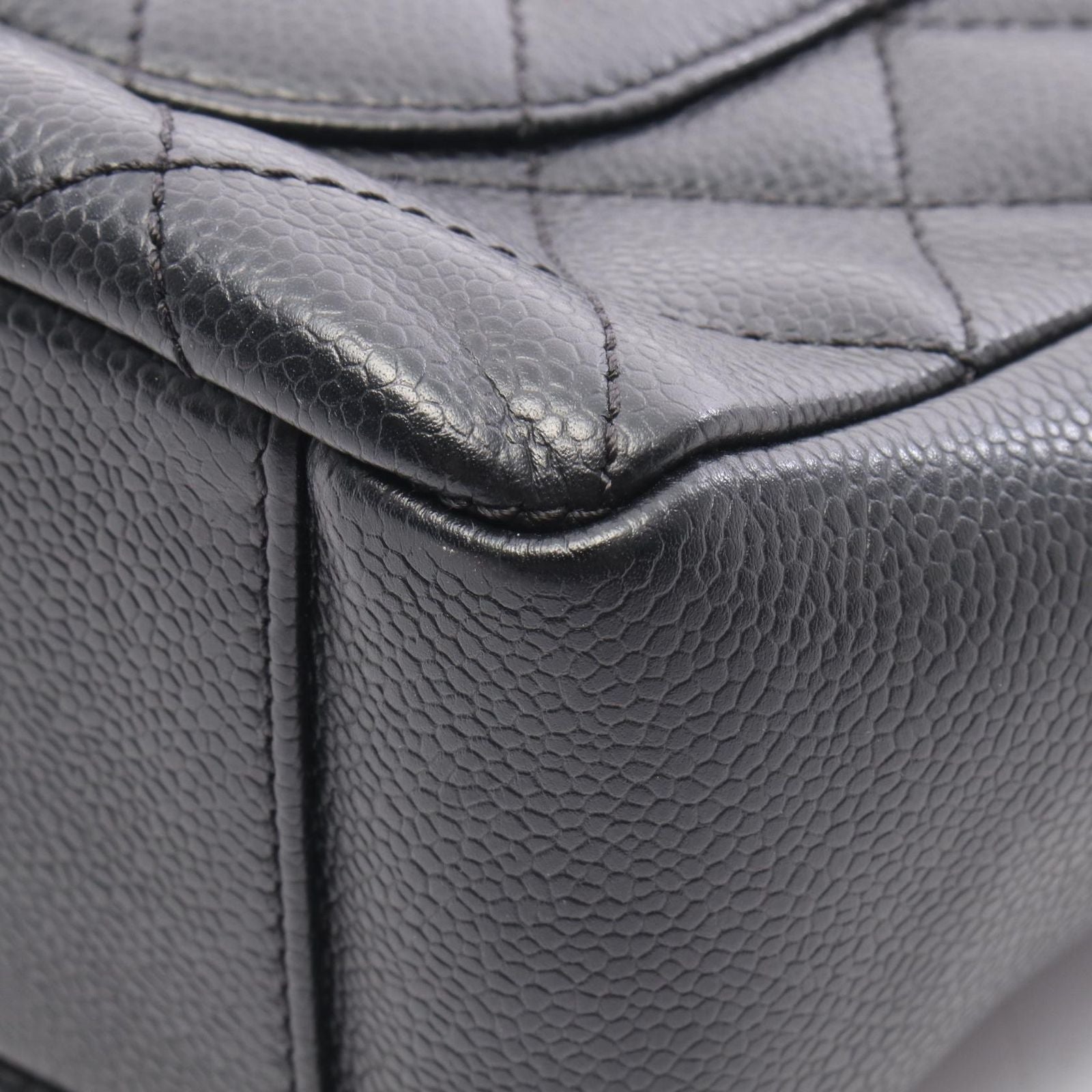 Chanel Tote Quilted Petite Shopping PST Black Caviar Leather Chain — view 7