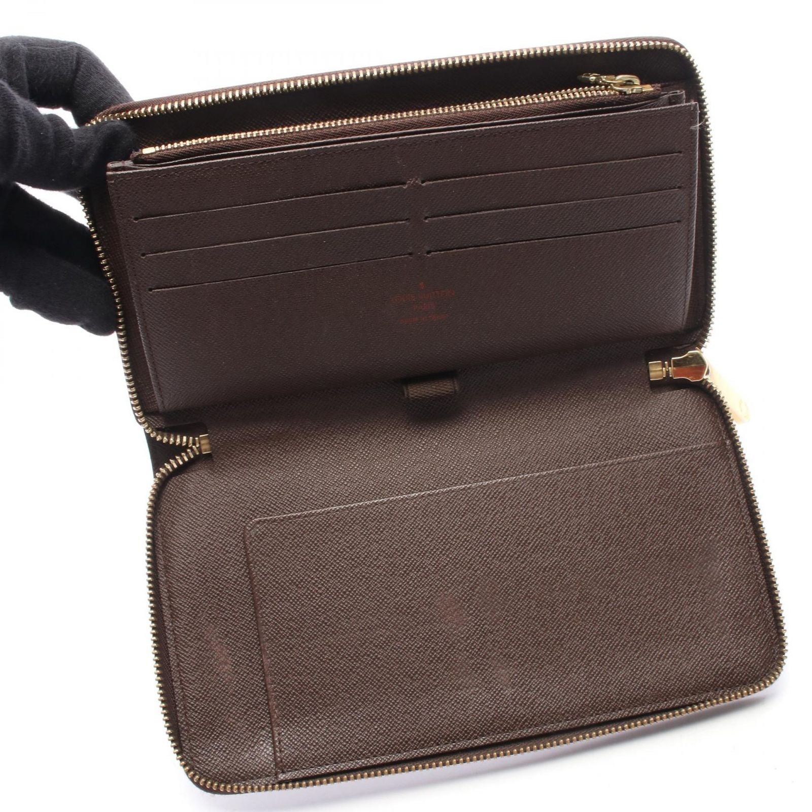 Louis Vuitton Round Wallet Zippy Organizer Damier Ebene Leather