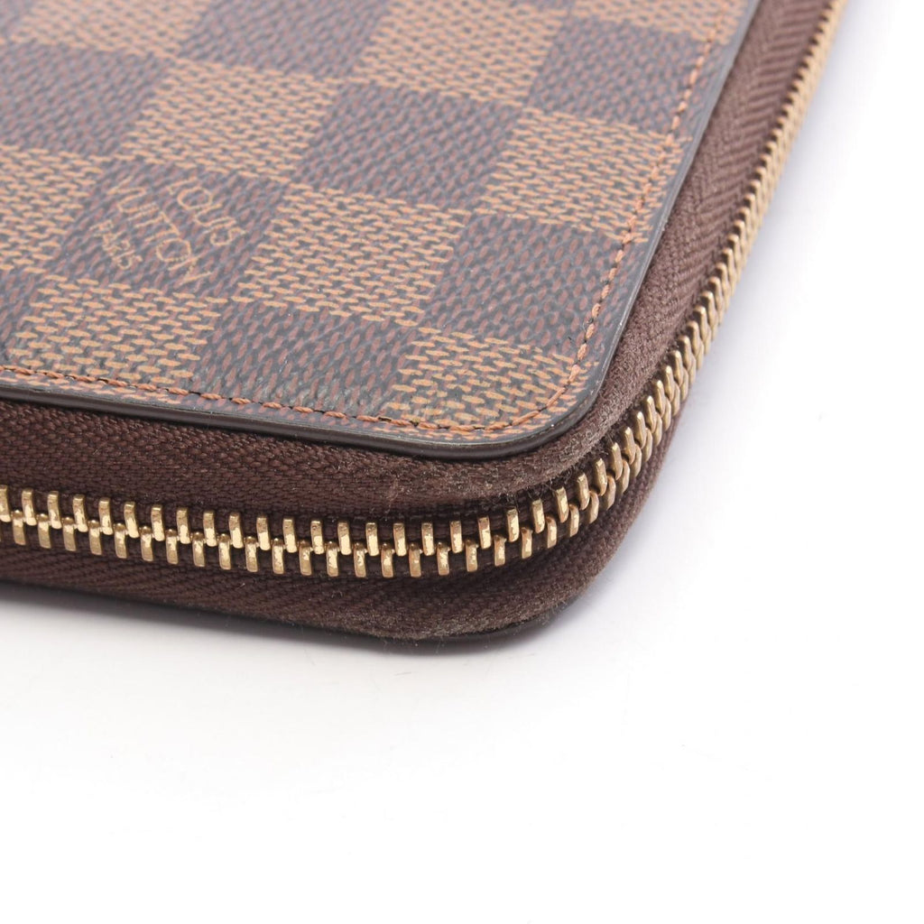Louis Vuitton Round Wallet Zippy Organizer Damier Ebene Leather