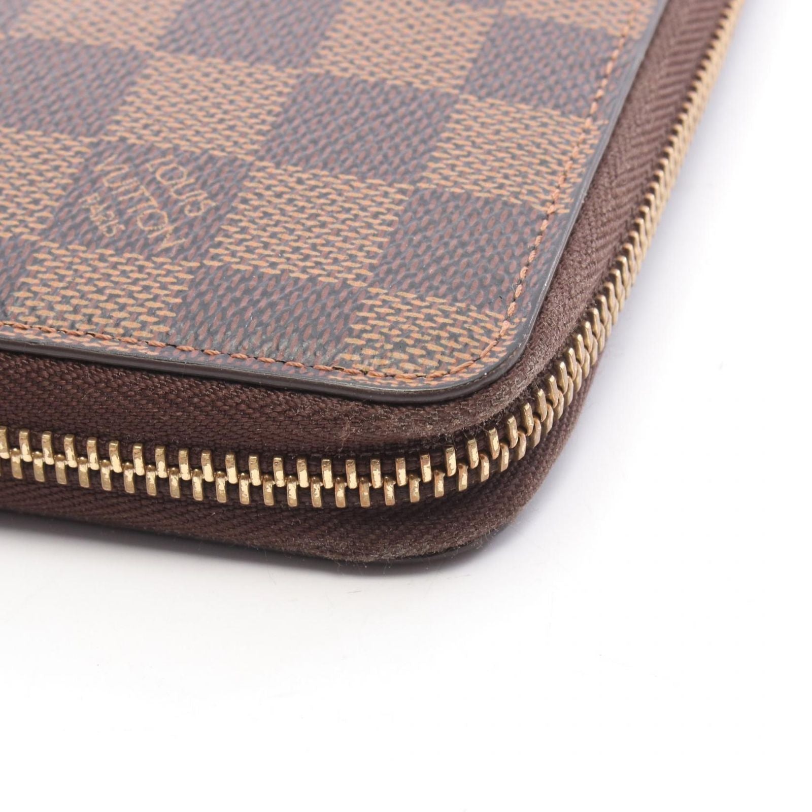 Louis Vuitton Round Wallet Zippy Organizer Damier Ebene Leather