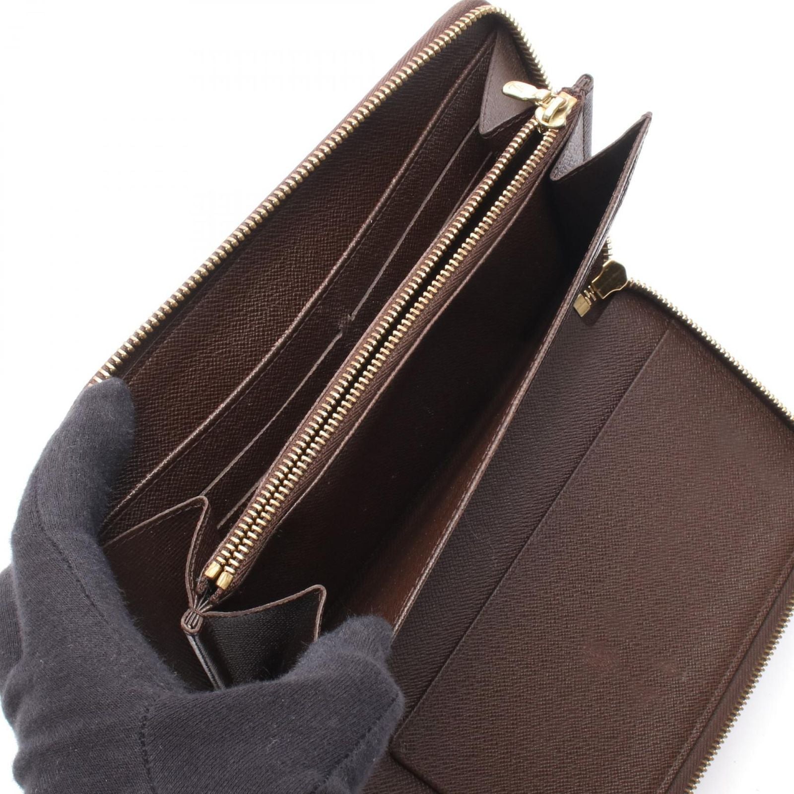 Louis Vuitton Round Wallet Zippy Organizer Damier Ebene Leather