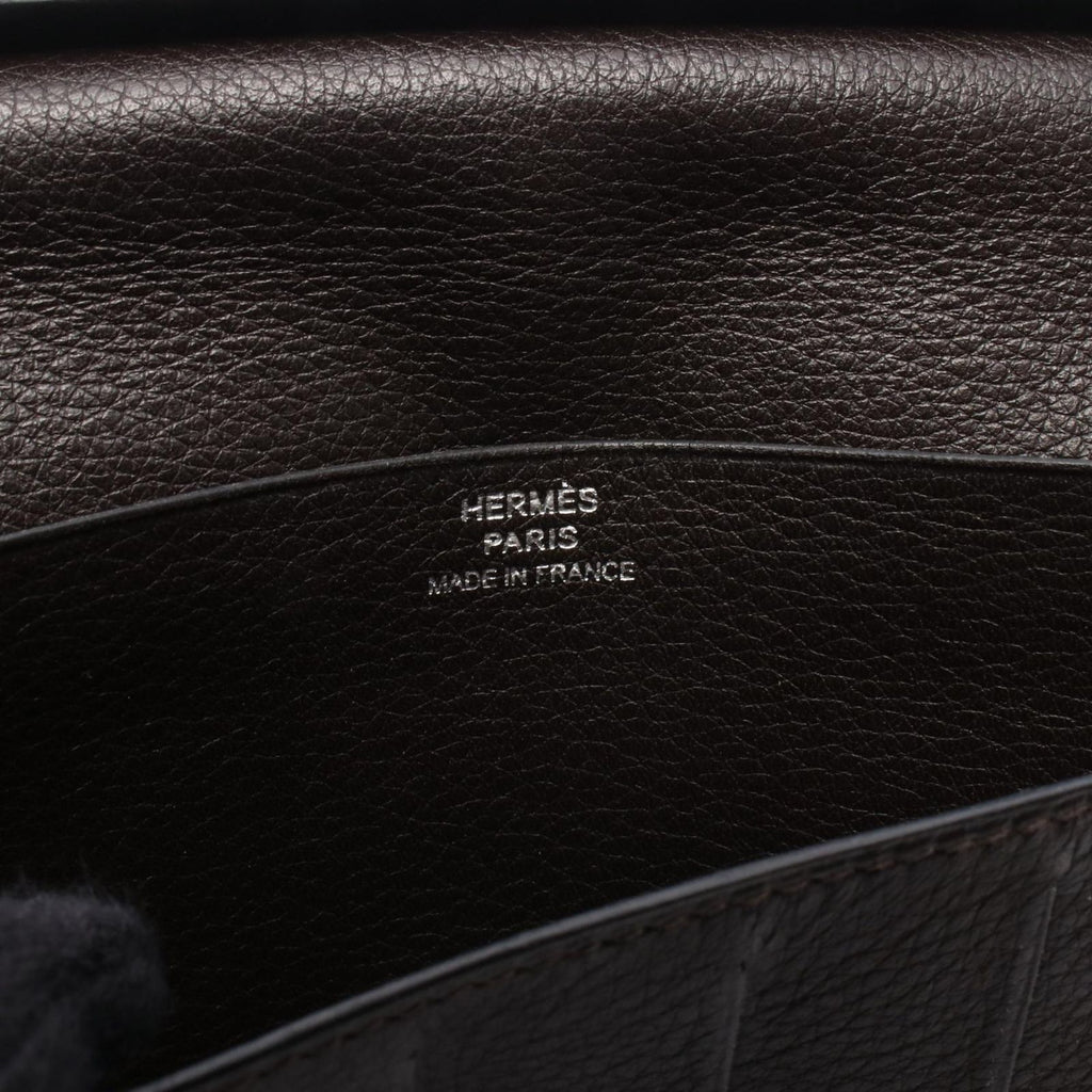 Hermes Bifold Wallet Citizen Twill Long Silk in Ebene — view 4