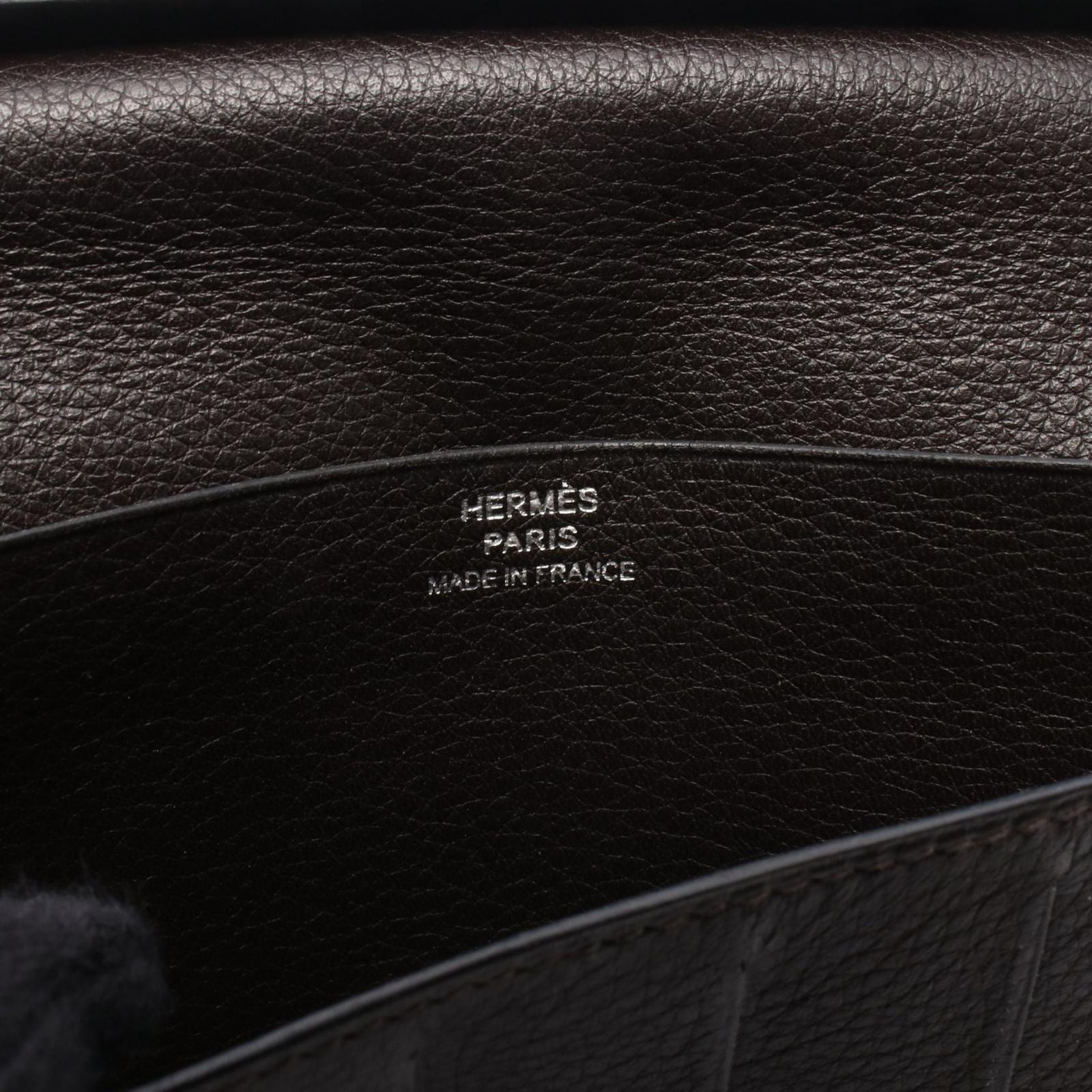 Hermes Bifold Wallet Citizen Twill Long Silk in Ebene — view 4