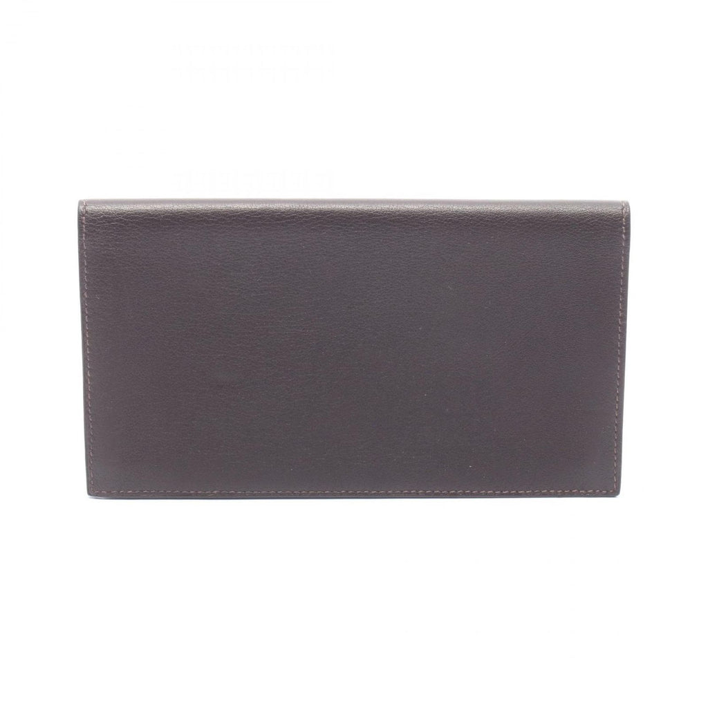 Hermes Bifold Wallet Citizen Twill Long Silk in Ebene