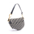 Dior Handbag Saddle Oblique 2-Way Navy Ivory Canvas Leather — view 2