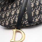 Dior Handbag Saddle Oblique 2-Way Navy Ivory Canvas Leather — view 7