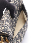 Dior Handbag Saddle Oblique 2-Way Navy Ivory Canvas Leather — view 5