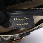 Dior Handbag Saddle Oblique 2-Way Navy Ivory Canvas Leather — view 4