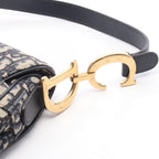 Dior Handbag Saddle Oblique 2-Way Navy Ivory Canvas Leather — view 6