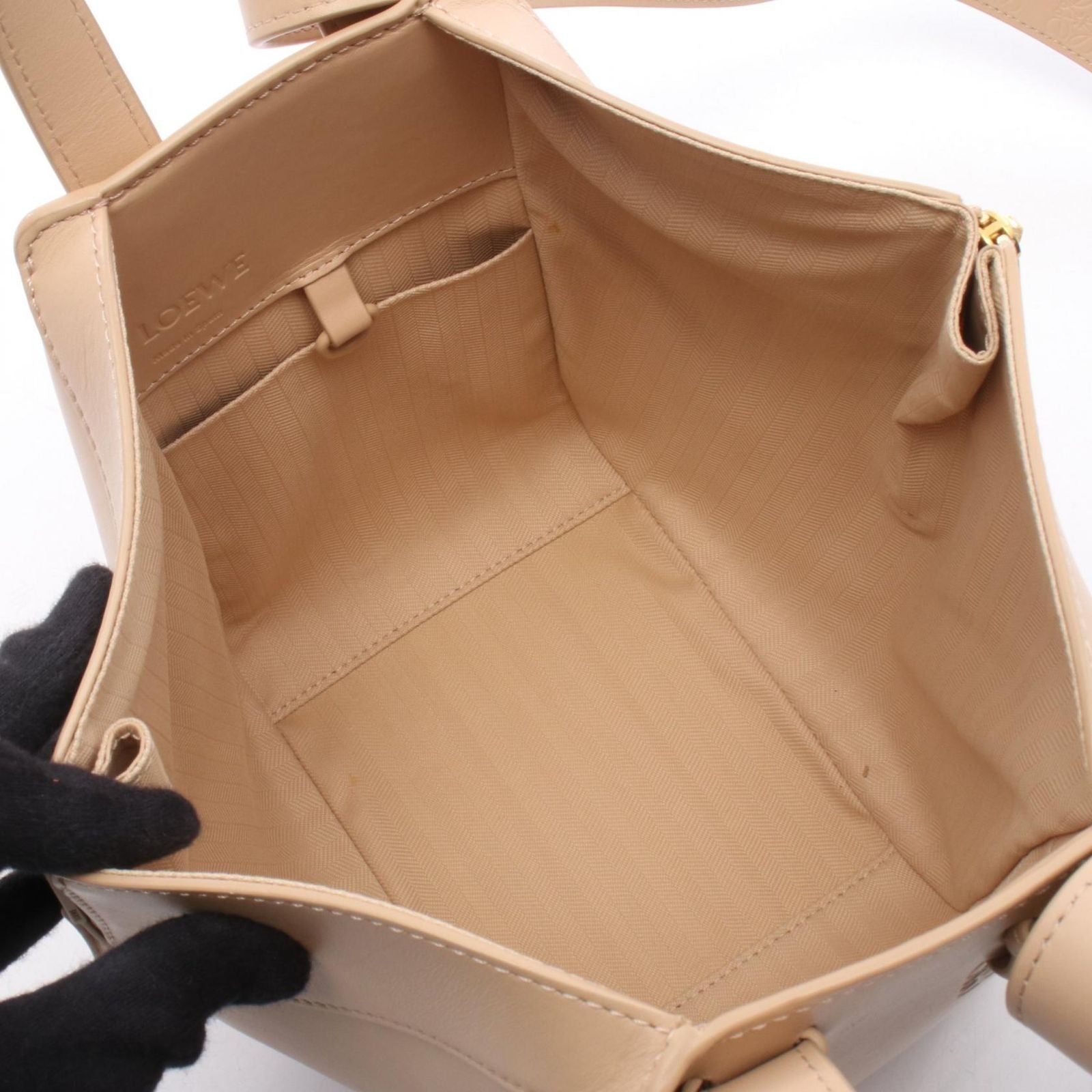 Loewe Handbag Hammock Bag Compact 2-Way Beige Leather — view 3