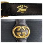 Gucci Vintage Micro GG Interlocking Sherry Line Black Canvas Shoulder — view 3