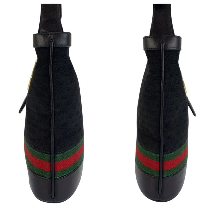 Gucci Vintage Micro GG Interlocking Sherry Line Black Canvas Shoulder — view 8