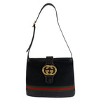 Gucci Vintage Micro GG Interlocking Sherry Line Black Canvas Shoulder