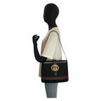 Gucci Vintage Micro GG Interlocking Sherry Line Black Canvas Shoulder — view 7