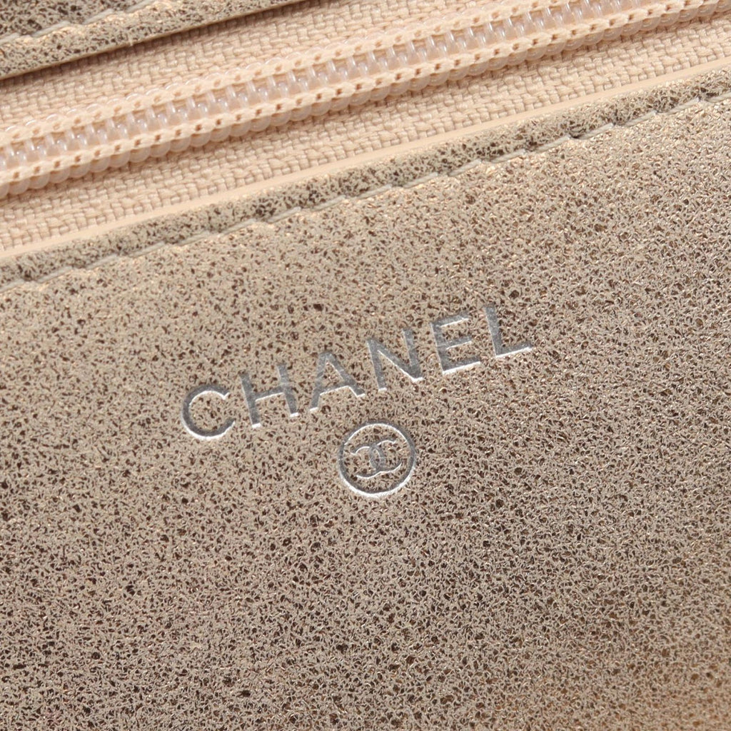 Chanel Shoulder Bag Quilted Metallic Gold Leather Chain Wallet — view 4