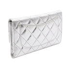 Chanel Trifold Wallet 2.55 Quilted Metallic Silver Leather — view 2