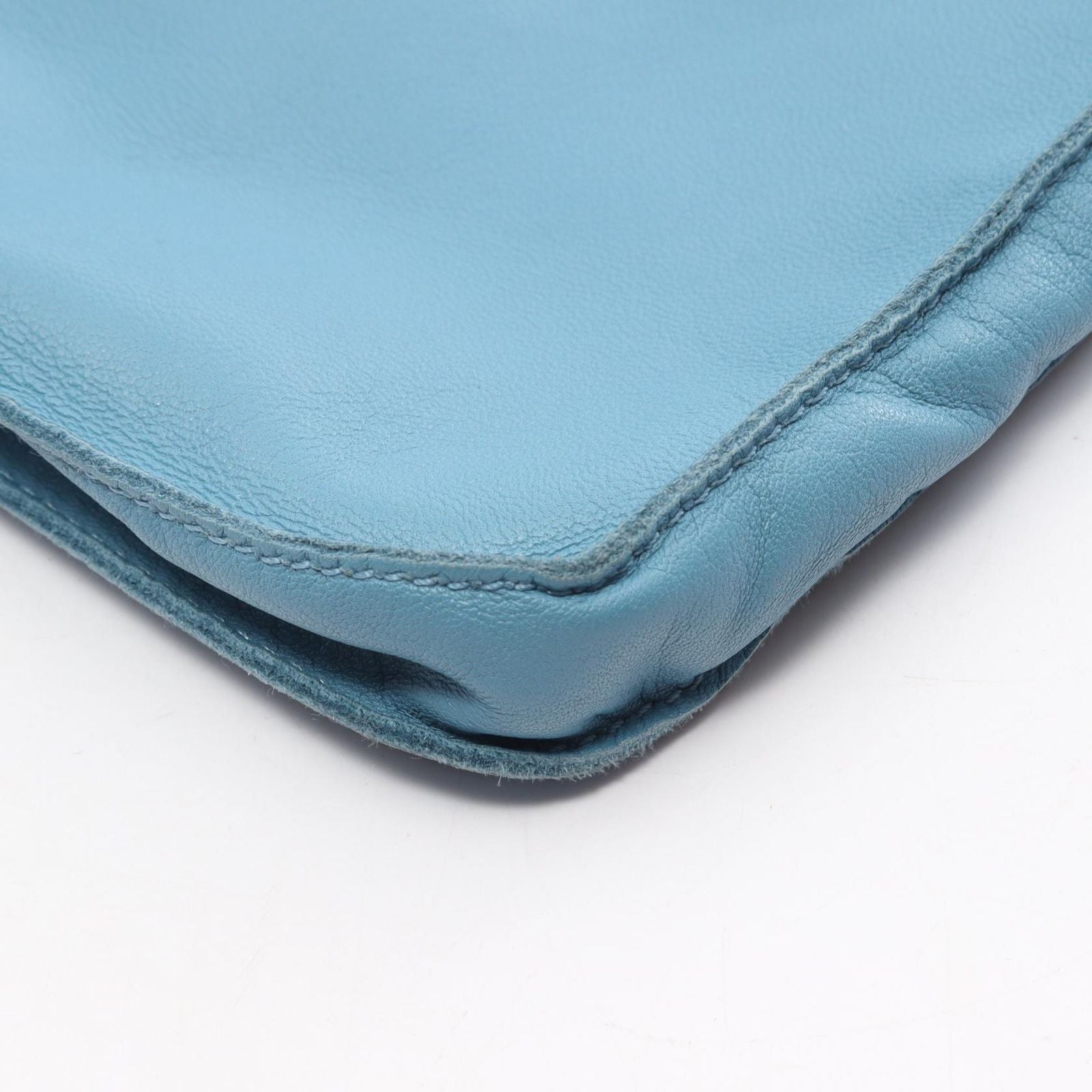 Hermes Shoulder Bag Clou de Selle Blue Jean Leather — view 6