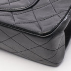 Chanel Shoulder Bag Quilted Double Flap Black Lambskin Chain — view 7