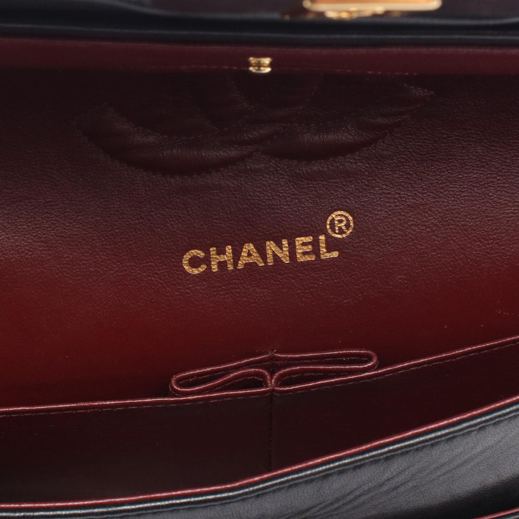 Chanel Shoulder Bag Quilted Double Flap Black Lambskin Chain — view 4
