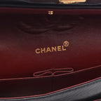 Chanel Shoulder Bag Quilted Double Flap Black Lambskin Chain — view 4