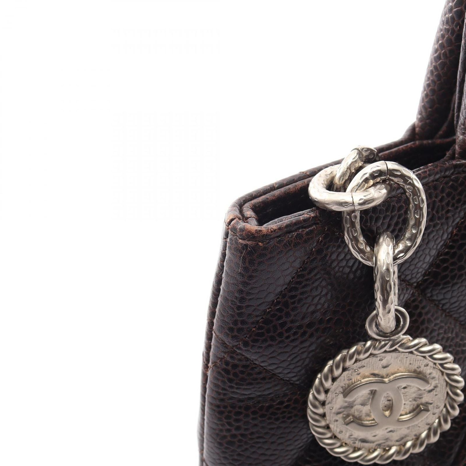 Chanel Tote Reissue Dark Brown Caviar Leather — view 9